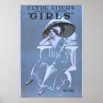 Clyde Fitchs mest stor komedi, "flicka" Theatre Print