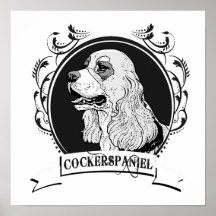 COCKERSPANIELSPANIEL (2) AFFISCHER