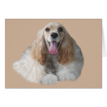 CockerspanielSpaniel som ler hälsningkortet