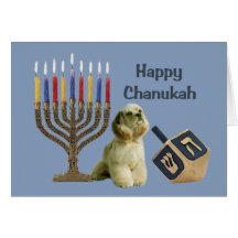 CockerspanielSpanielChanukah kort Menorah4