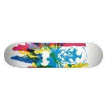 Collage för uppassareneonmarkör skate board deck