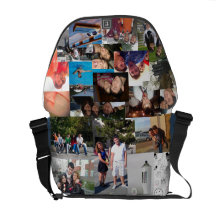 Collage hänger lös kurir väskor