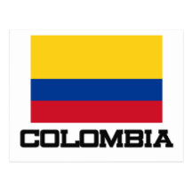 Colombia flagga vykort