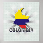 Colombia flaggakarta 2,0 affisch