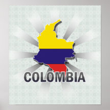 Colombia flaggakarta 2,0 affisch