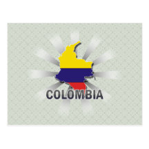 Colombia flaggakarta 2,0 vykort