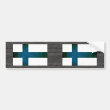 Colorful Contrast Finnish Flag Bumper Stickers