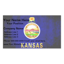 Colorful Contrast Kansan Flag Business Card Template