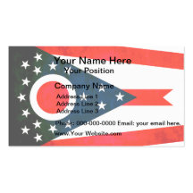 Colorful Contrast Ohio Flag Business Card Templates
