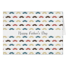 Colorful Mustaches Greeting Card