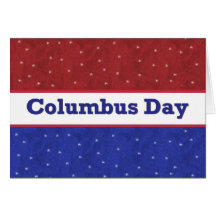 Columbus dag - röd vit och blått med stjärnor hälsnings kort