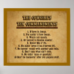 Commandments för Cowgirl tio Affisch