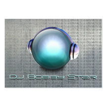 Cool dj 3D orb logo metalic business card