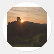 Corfe slottsoluppgång klistermärke