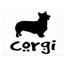 Corgi med kall text vykort