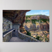 Cortez Colorado Mesa Verde balkongen Print