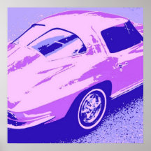 Corvette kluvet fönster posters