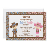 Cowboy- och Cowgirlfödelsedaginbjudningar