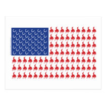Cowboy-Ryttare-Flagga-Utslagsplats vykort