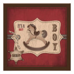 Cowboybabyinbjudan kvadrerar