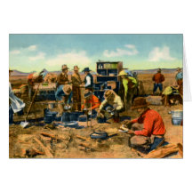 Cowboys på chuckvagnen kort