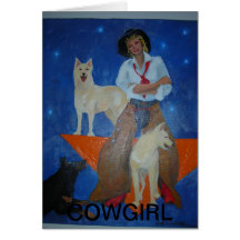 COWGIRL i STJÄRNORNA Hälsningskort
