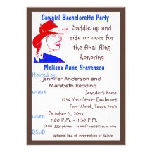 CowgirlBachelorette party Inbjudan