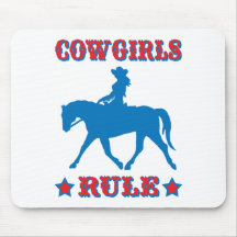 Cowgirls härskar (rött/blått) musmatta