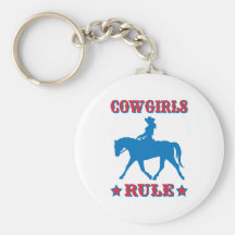 Cowgirls härskar (rött/blått) nyckelringar