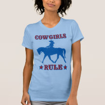 Cowgirls härskar (rött/blått) tshirts