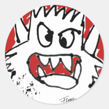 Cranky tecknadmonsterklistermärke