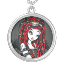 "Crimson" rött halsband för tatueringCyberGoth äng