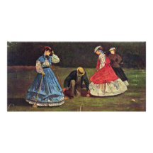 Croquet av Homer Winslow (bäst kvalitets-) Fotokort