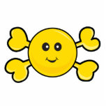 Crossbones för smiley faceskallegult acrylic cut out
