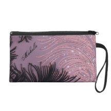 Crystal handväska för påfågelfjäderWristlet