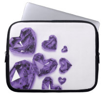 Crystal hjärtor - lilor laptopskydd