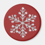 Crystal (röd) Snowflakemagnet, Kylskåps Magneter