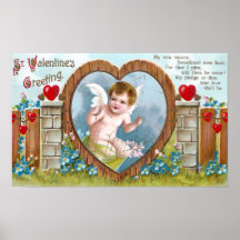 Cupid i nyckel till din hjärtavintagevalentin affischer