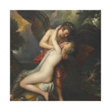 Cupid och psykena av Benjamin väster slågna in Can Canvasdukar Med Gallerikvalitet