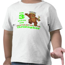 Custom 3rd Birthday Party Royal Bear Tshirt