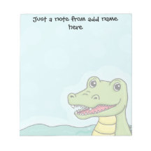 Customisable lycklig krokodil memo pad