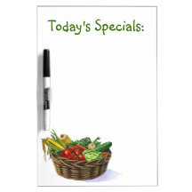 Customizable vegetable basket dry erase board