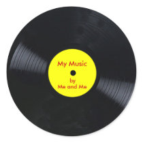 Customizable vinylrekordklistermärkear