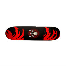 Customizeable röd n svart skalle för Skateboard