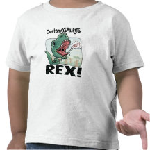 Customosaurus Rex redigerar med ditt barnnamn! Tshirts