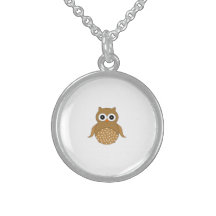 Cute brown owl pendant