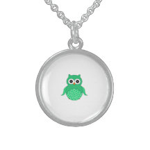 Cute green owl custom jewelry