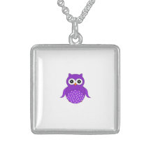 Cute purple owl necklaces