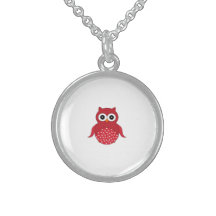 Cute red owl pendants