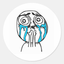 Cutenessöverbelastningstecknad Meme Rund Klistermärke